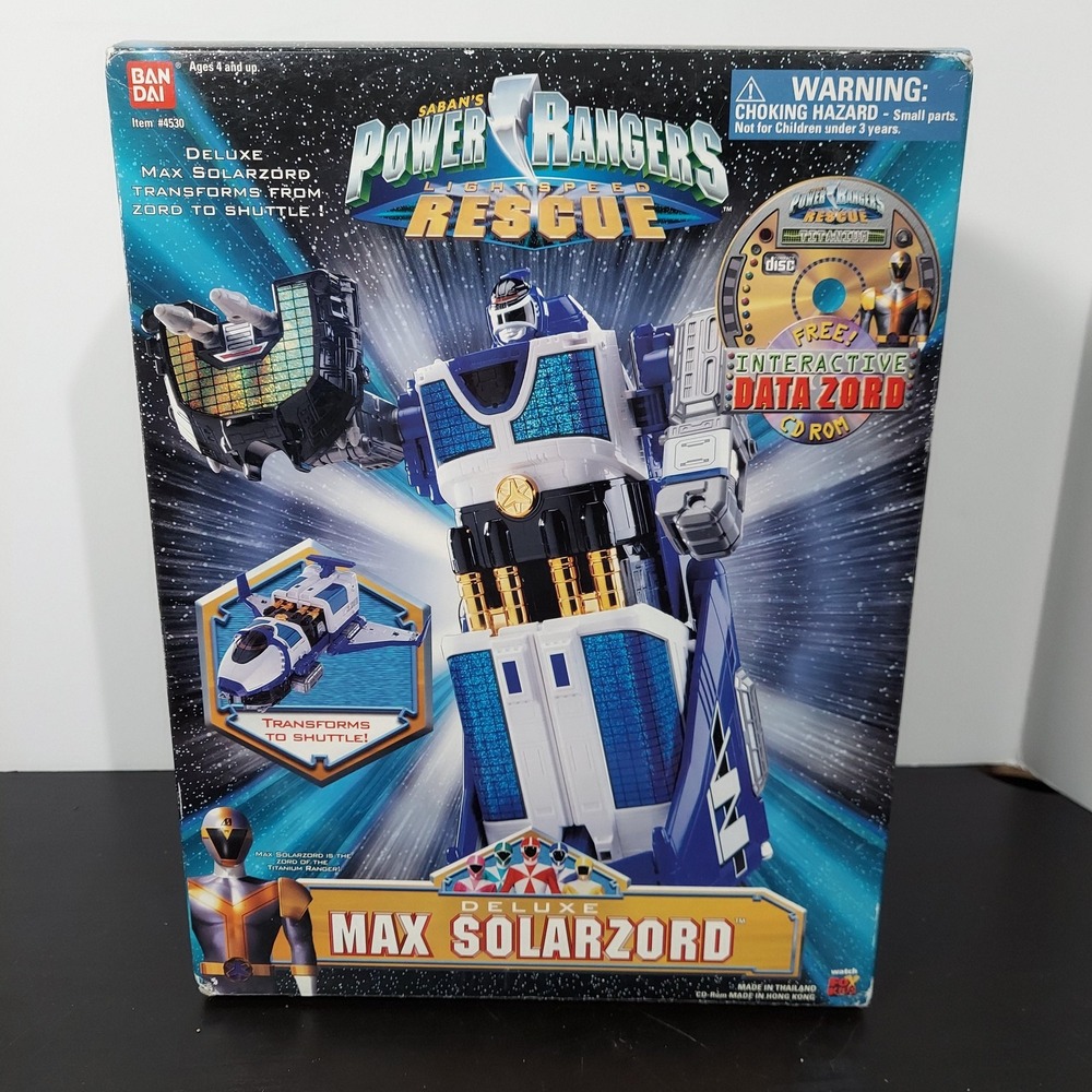 Vintage Power Rangers Lightspeed Rescue Deluxe Max Solarzord Megazord 2000 Boxed